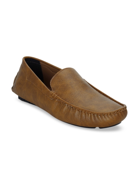 Get Glamr Men Tan Brown Driving Shoes