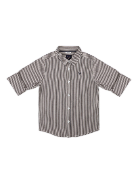 

Allen Solly Junior Boys Grey & White Regular Fit Striped Casual Shirt