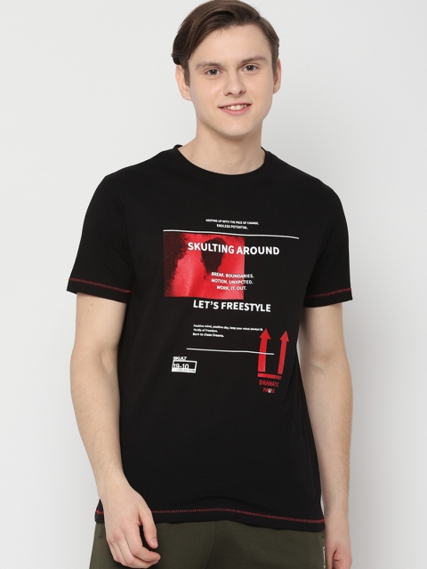 

SKULT by Shahid Kapoor Men Black Printed Round Neck T-shirt