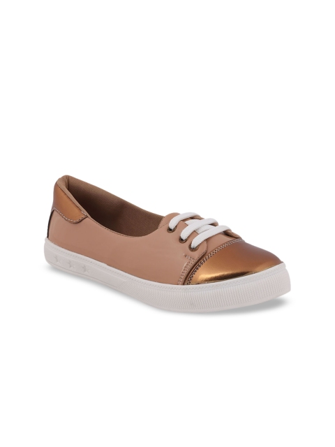 

FAUSTO Women Beige & Copper-Toned Lightweight Sneakers