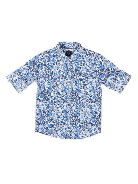 

Allen Solly Junior Boys Blue & Off-White Regular Fit Printed Casual Shirt