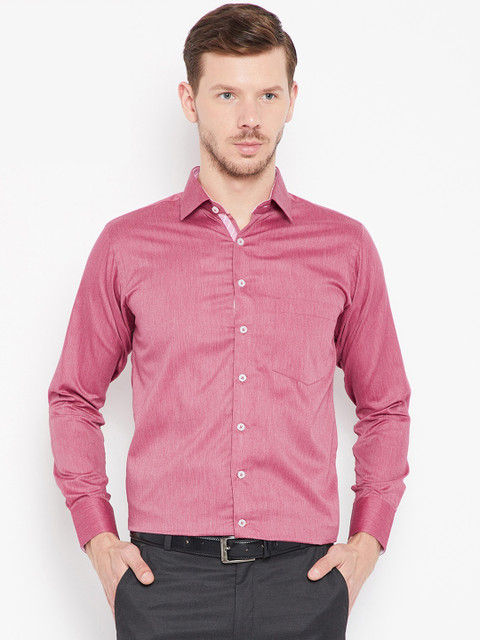 

Shaftesbury London Men Red Smart Slim Fit Solid Formal Shirt