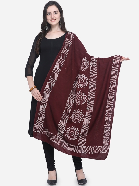 

Satrani Maroon Printed Dupatta