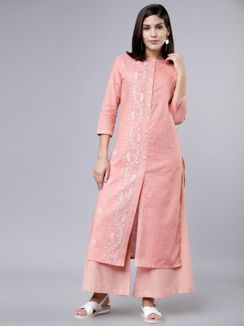 

Vishudh Women Rose Printed Straight Kurta