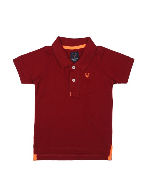 

Allen Solly Junior Boys Maroon Solid Polo Collar T-shirt