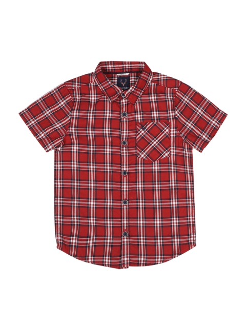 

Allen Solly Junior Boys Red & White Regular Fit Checked Casual Shirt