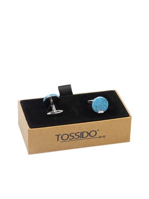 Tossido Blue Round Cufflinks