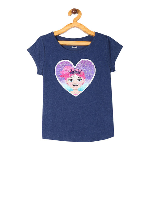 

The Childrens Place Girls Blue Reversible Sequin Embellished Top