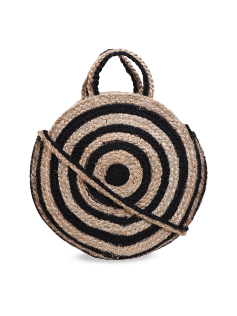 

Diwaah Beige & Black Self Design Sling Bag