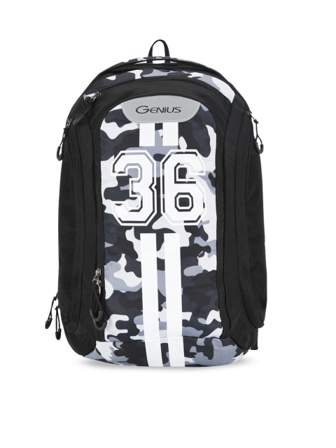 

Genius Unisex Black Printed 19 inches Large Overnighter Backpack