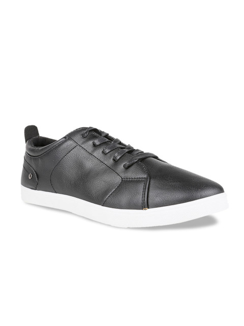 

Peter England Men Black Solid Sneakers