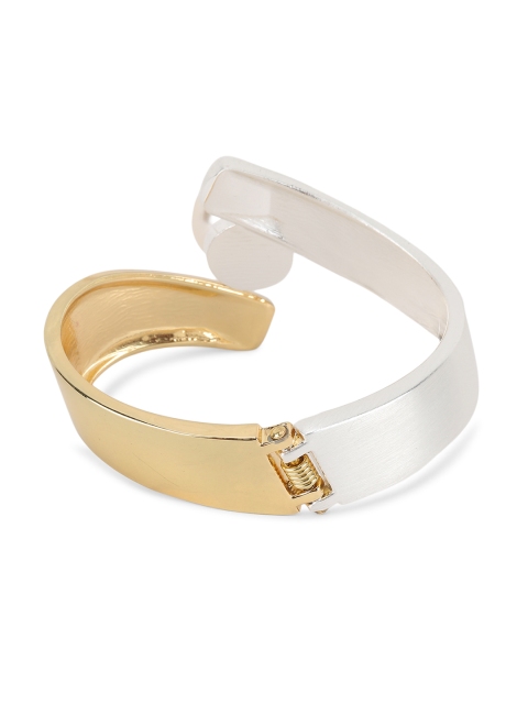 

Anika's Creation Gold-Plated Pearl Studed Openable bracelet, Silver