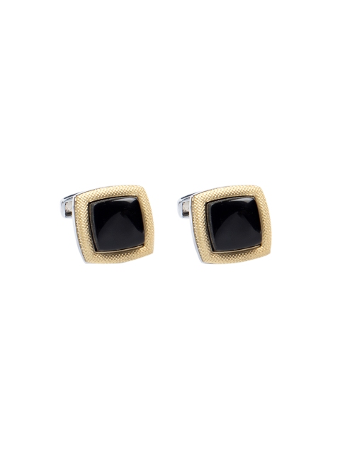 

Tossido Gold-Toned & Black Geometric Cufflinks