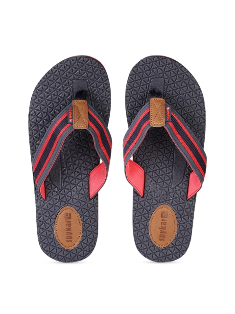 

SPYKAR Men Navy Blue Striped Thong Flip-Flops