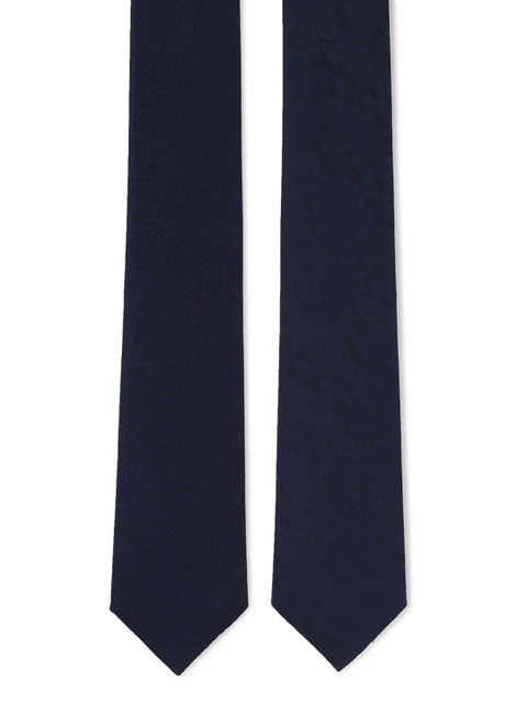 

Van Heusen Pack Of 2 Woven Design Broad Tie, Navy blue
