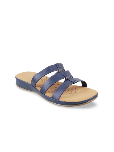 

Mochi Women Blue Solid Open Toe Flats