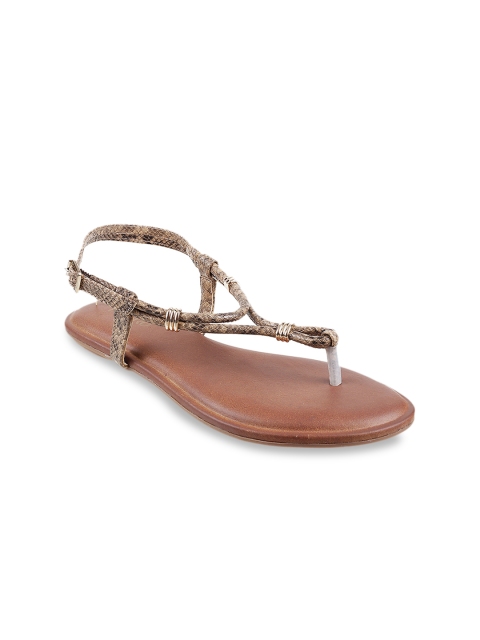 

Metro Women Beige Printed T-Strap Flats