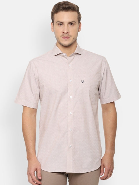 Allen Solly Men Beige Slim Fit Self Design Casual Shirt