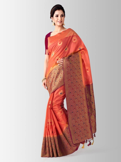 

MIMOSA Coral Art Silk Woven Design Kanjeevaram Saree