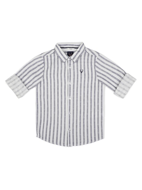 

Allen Solly Junior Boys White & Grey Regular Fit Striped Casual Shirt