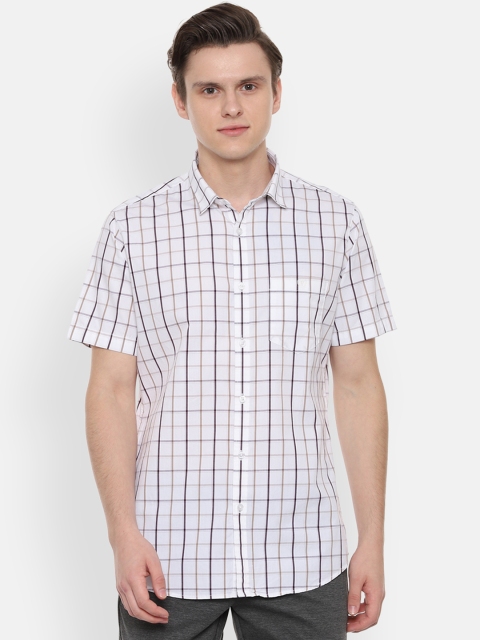 

Van Heusen Sport Men White Slim Fit Checked Casual Shirt