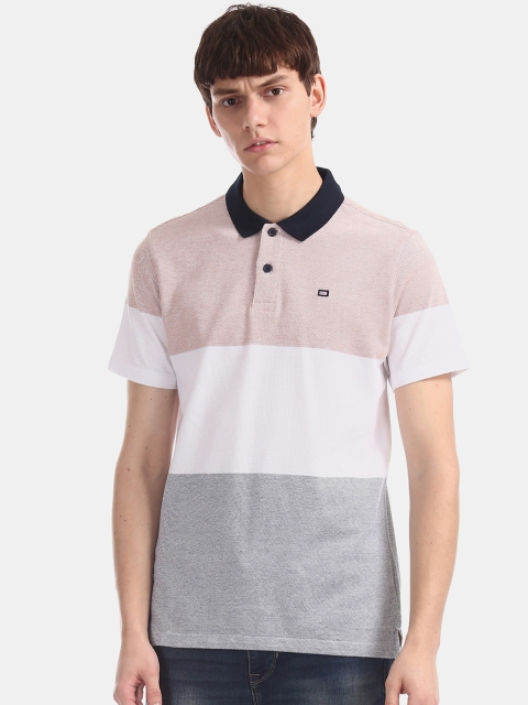 

Arrow Sport Men Pink Colourblocked Polo Collar T-shirt