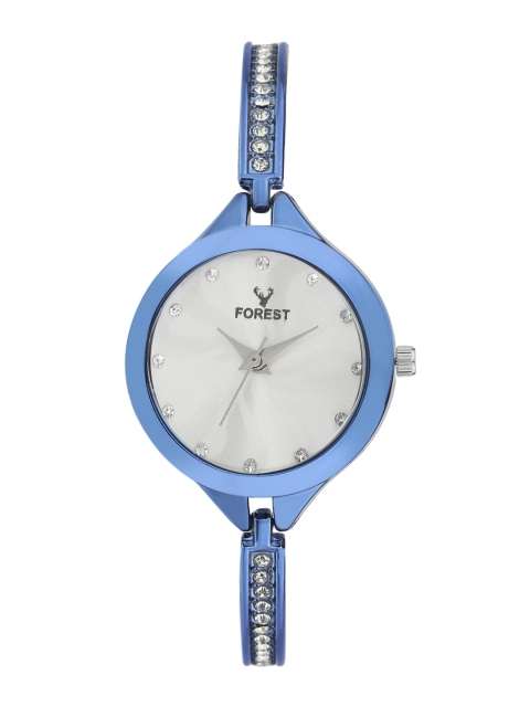 

Hobforestessentials Women Silver-Toned & Blue Analogue Watch FR-205-BL