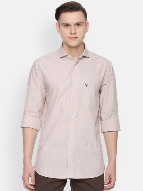 

Allen Solly Men Beige & White Slim Fit Self Design Casual Shirt
