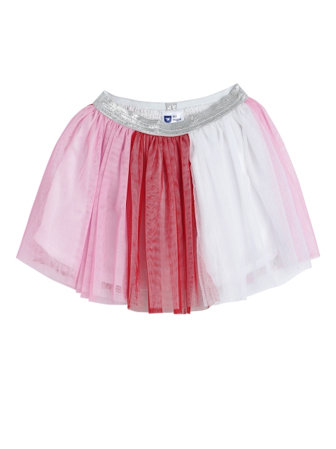 

612 League Girls Multicoloured Colourblocked A-Line Mini Skirt, Multi