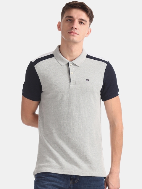 

Arrow Sport Men Grey Solid Polo Collar T-shirt