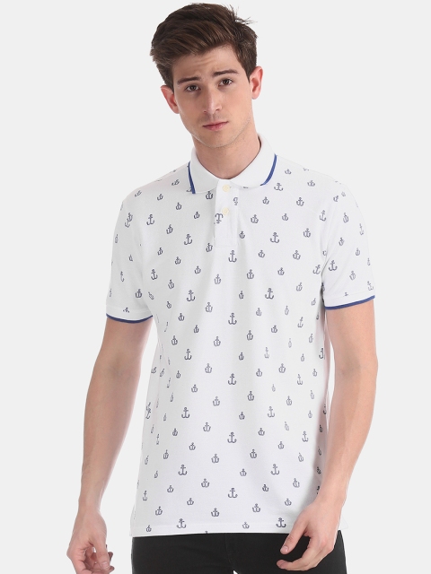 

Aeropostale Men White Printed Polo Collar T-shirt