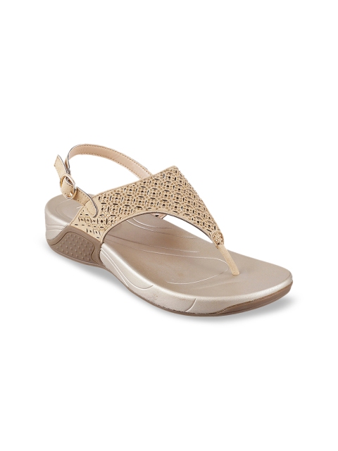 

Mochi Women Gold-Toned Solid Sandals