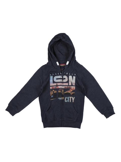 

Allen Solly Junior Boys Navy Blue Printed Hooded Sweatshirt