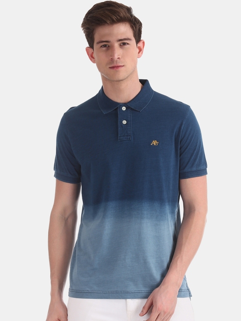 

Aeropostale Men Blue Dyed Polo Collar Pure Cotton T-shirt
