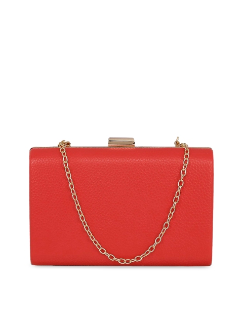 

KLEIO Red Solid Box Clutch