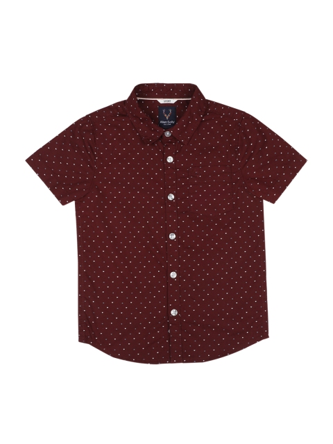 

Allen Solly Junior Boys Maroon Regular Fit Printed Casual Shirt