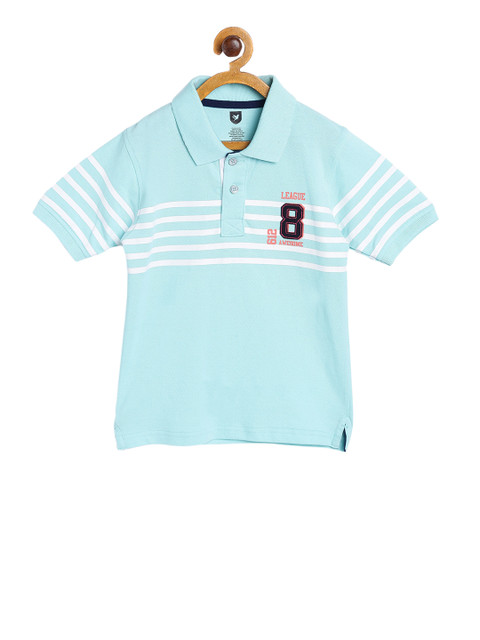 

612 league Boys Blue Striped Polo Collar T-shirt