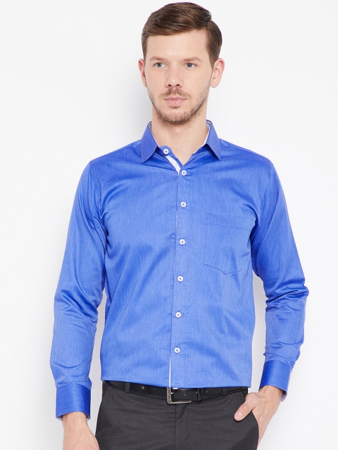 

Shaftesbury London Men Blue Smart Slim Fit Solid Formal Shirt