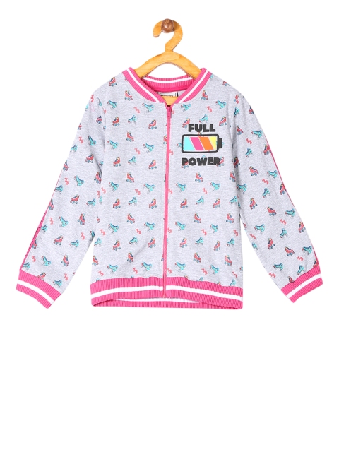 

Cherokee Girls Grey Printed Lightweight Bomber Jacket