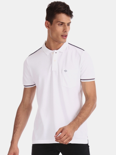 

Arrow Sport Men White Solid Polo Collar T-shirt