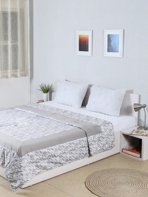 

House This Grey Cotton Double Bed Cover