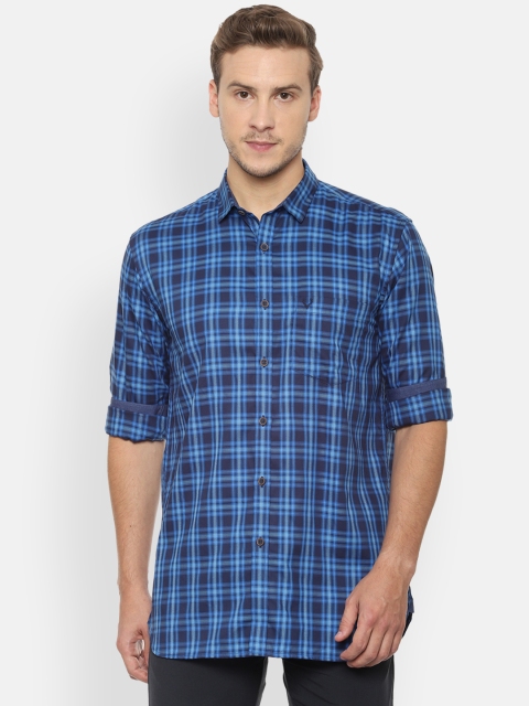 

Allen Solly Men Blue Slim Fit Checked Casual Shirt