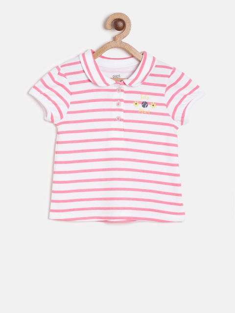 

MINI KLUB Girls Pink Striped Pure Cotton Top