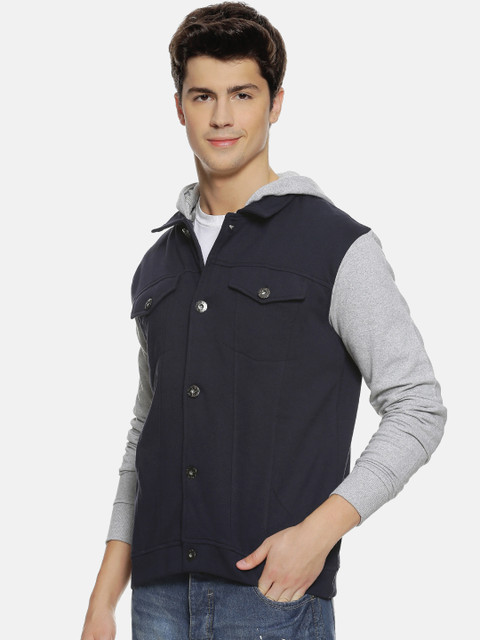 

Campus Sutra Men Blue Colourblocked Tailored Jacket