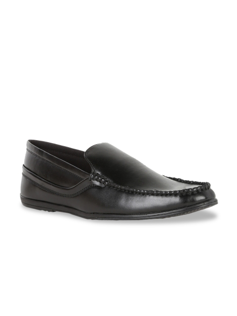 

Peter England Men Black Solid Formal Slip-On Shoes