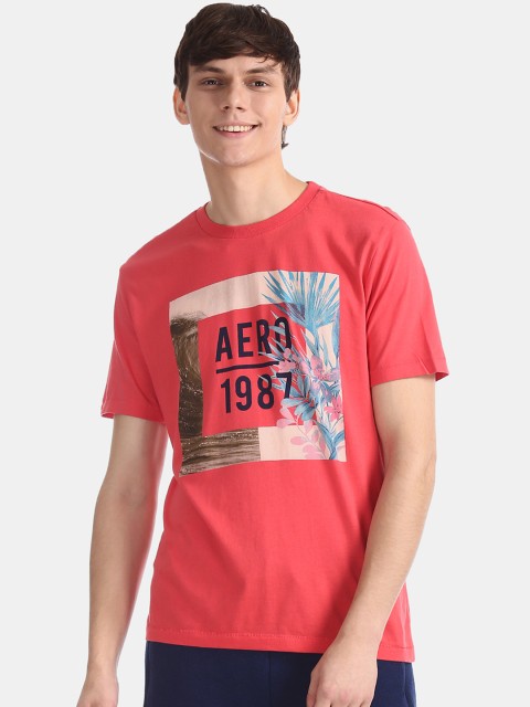 

Aeropostale Men Red Printed Round Neck T-shirt