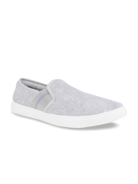 

Peter England Men Grey Solid Slip-On Sneakers