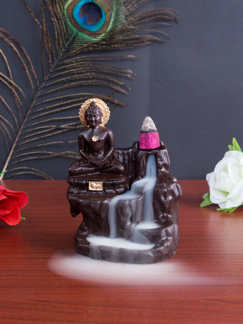 

Golden Peacock Brown Lord Mahavir Incense Burner With Scented Cones