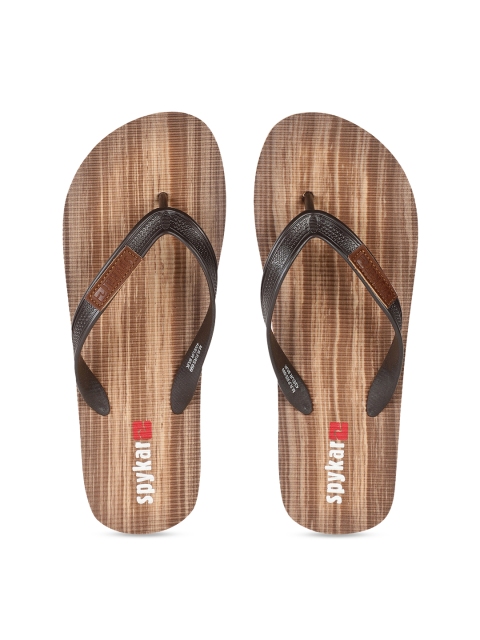 

SPYKAR Men Brown Printed Thong Flip-Flops