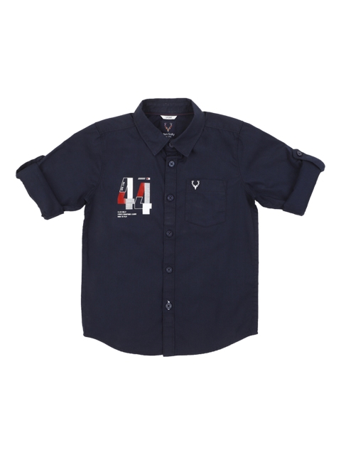 

Allen Solly Junior Boys Navy Blue Regular Fit Solid Casual Shirt
